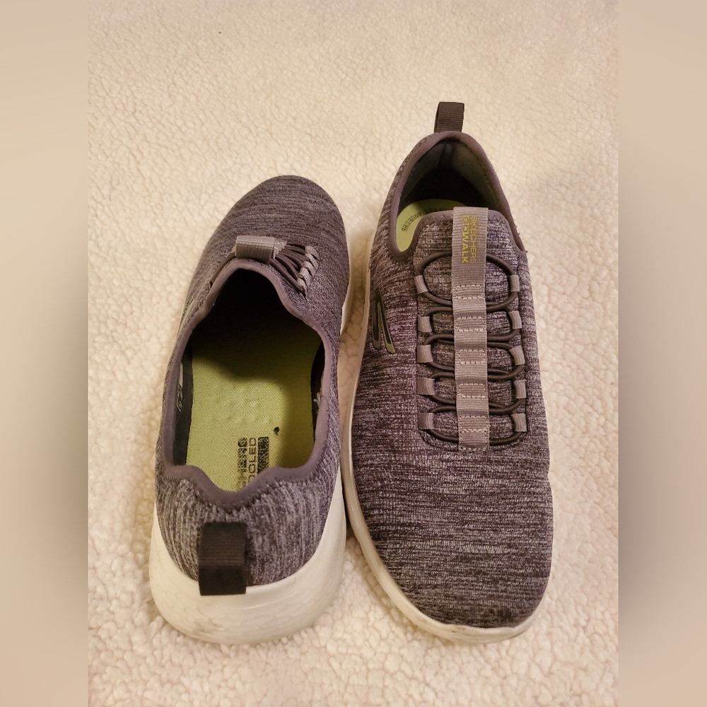 Skechers Go Walk,  men's Size 8/women's size 10.  Heather Gray slip on shoes